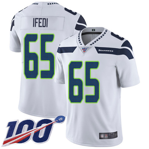 Seattle Seahawks Limited White Men Germain Ifedi Road Jersey NFL Football #65 100th Season Vapor Untouchable